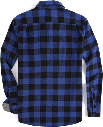 Mens Button down Regular Fit Long Sleeve Casual Flannel Shirts