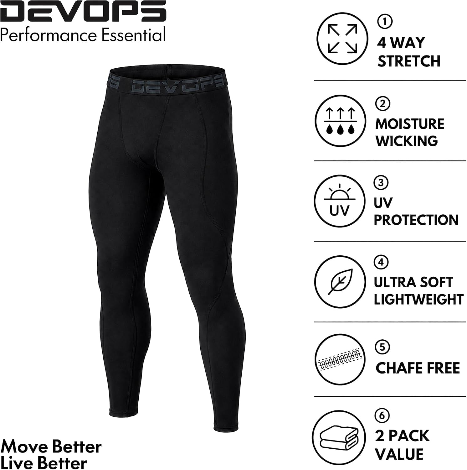 2-3 Pack Men'S Compression Pants Leggings Pocket or Non-Pocket