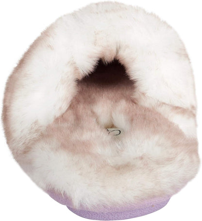 Womens Comfy Faux Fur House Slipper Scuff Memory Foam Slip on Anti-Skid Soleslipper