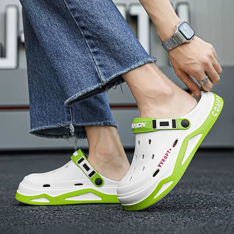 New Fashion Sandals Men'S EVA Casual Comfortable Hole Garden Shoes Outdoor Men'S Beach Sandals Indoor Home Unisex Slippers