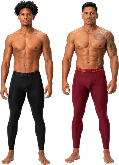 2-3 Pack Men'S Compression Pants Leggings Pocket or Non-Pocket