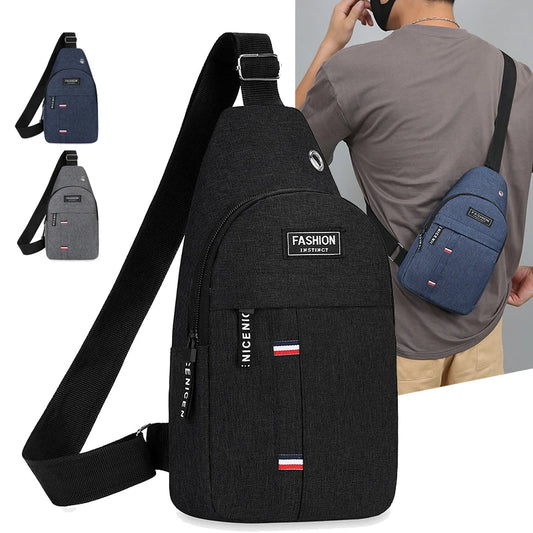 Chest Bag Men'S One Shoulder Crossbody Bag Large Capacity Outdoor Sports and Leisure Fashion Small Shoulder Bag Large Capacit
