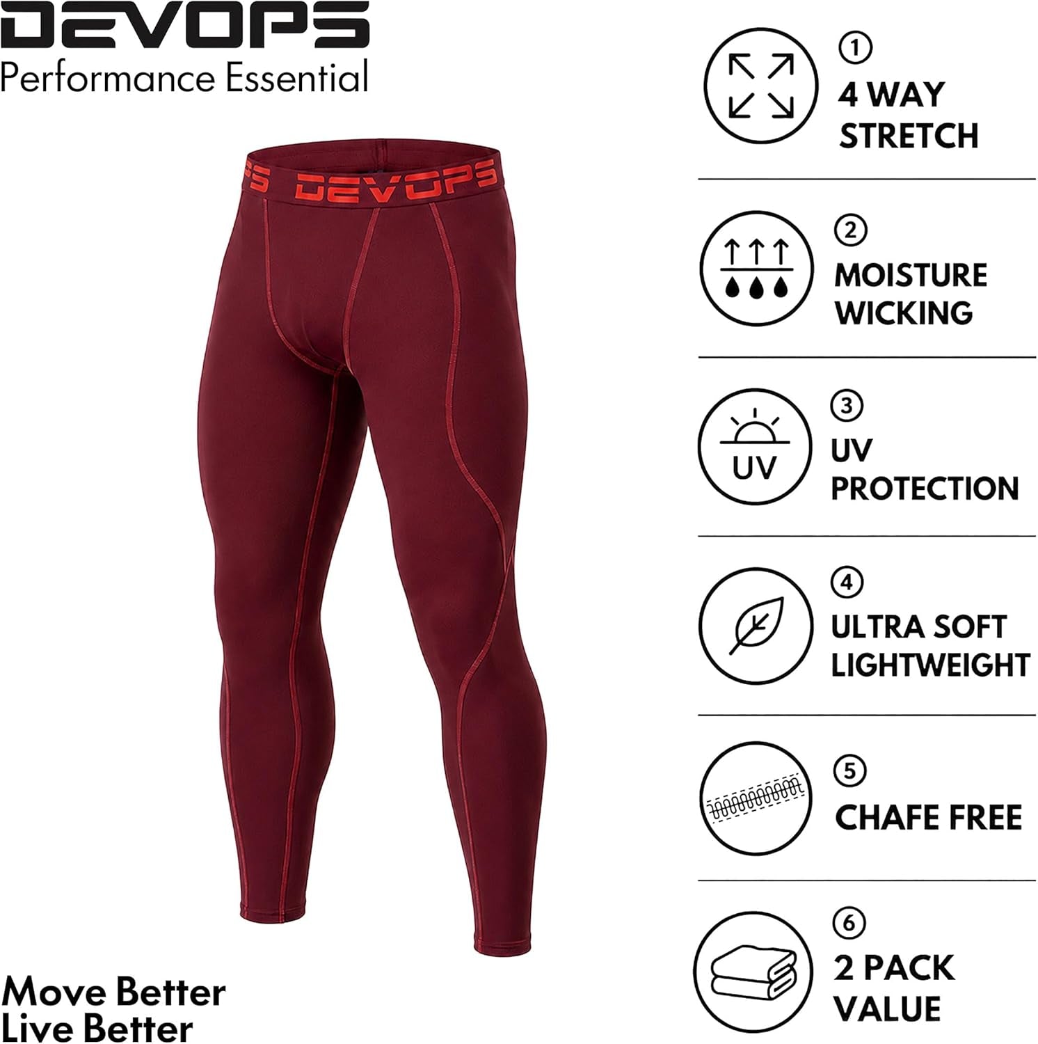 2-3 Pack Men'S Compression Pants Leggings Pocket or Non-Pocket