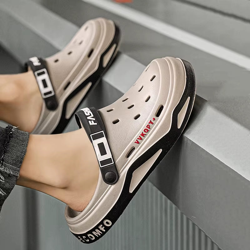 New Fashion Sandals Men'S EVA Casual Comfortable Hole Garden Shoes Outdoor Men'S Beach Sandals Indoor Home Unisex Slippers