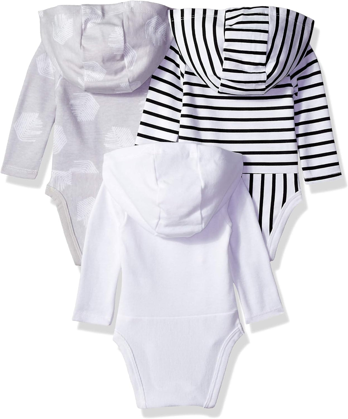 Baby Long Sleeve Bodysuit, Ultimate Bodysuit Hoodie Boys & Girls, 3-Pack