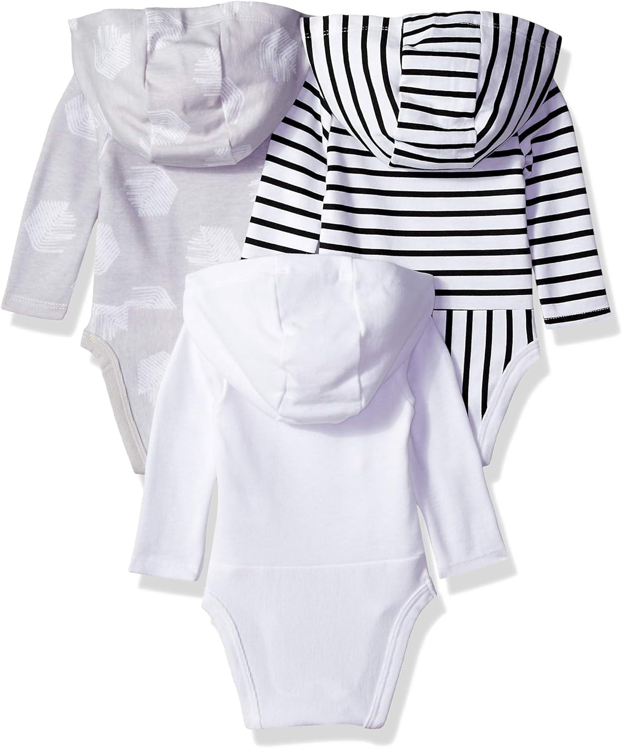 Baby Long Sleeve Bodysuit, Ultimate Bodysuit Hoodie Boys & Girls, 3-Pack