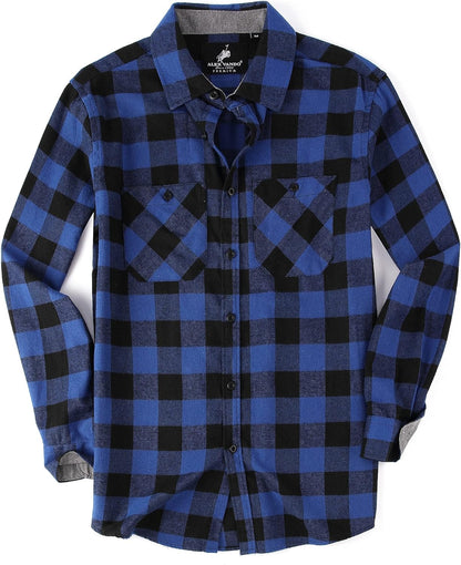 Mens Button down Regular Fit Long Sleeve Casual Flannel Shirts