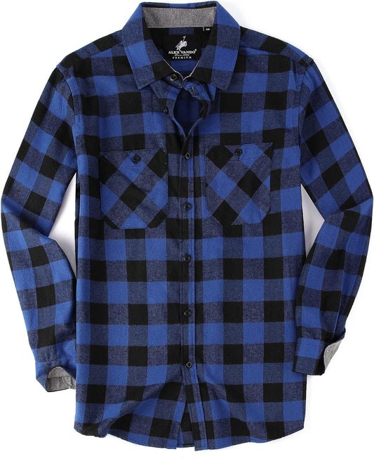 Mens Button down Regular Fit Long Sleeve Casual Flannel Shirts
