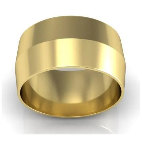 10mm Knife Edge Wedding Ring in 18k Gold