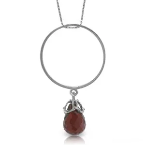 3 Carat 14K Solid White Gold Another Murmur Garnet Necklace