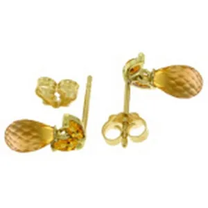 3.4 Carat 14K Solid Yellow Gold House Of Fun Citrine Earrings