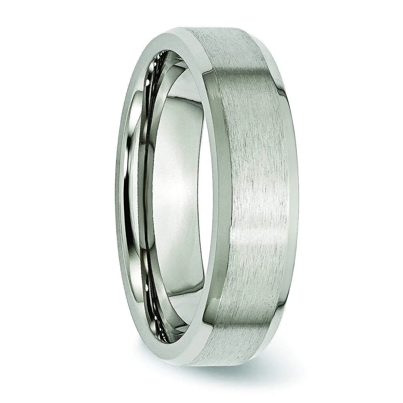 6mm Brushed Titanium Ring for Men or Women