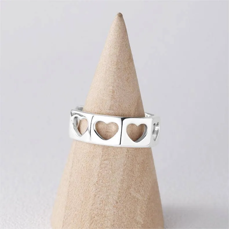 925 Sterling Silver Skeleton Love Plain Ring