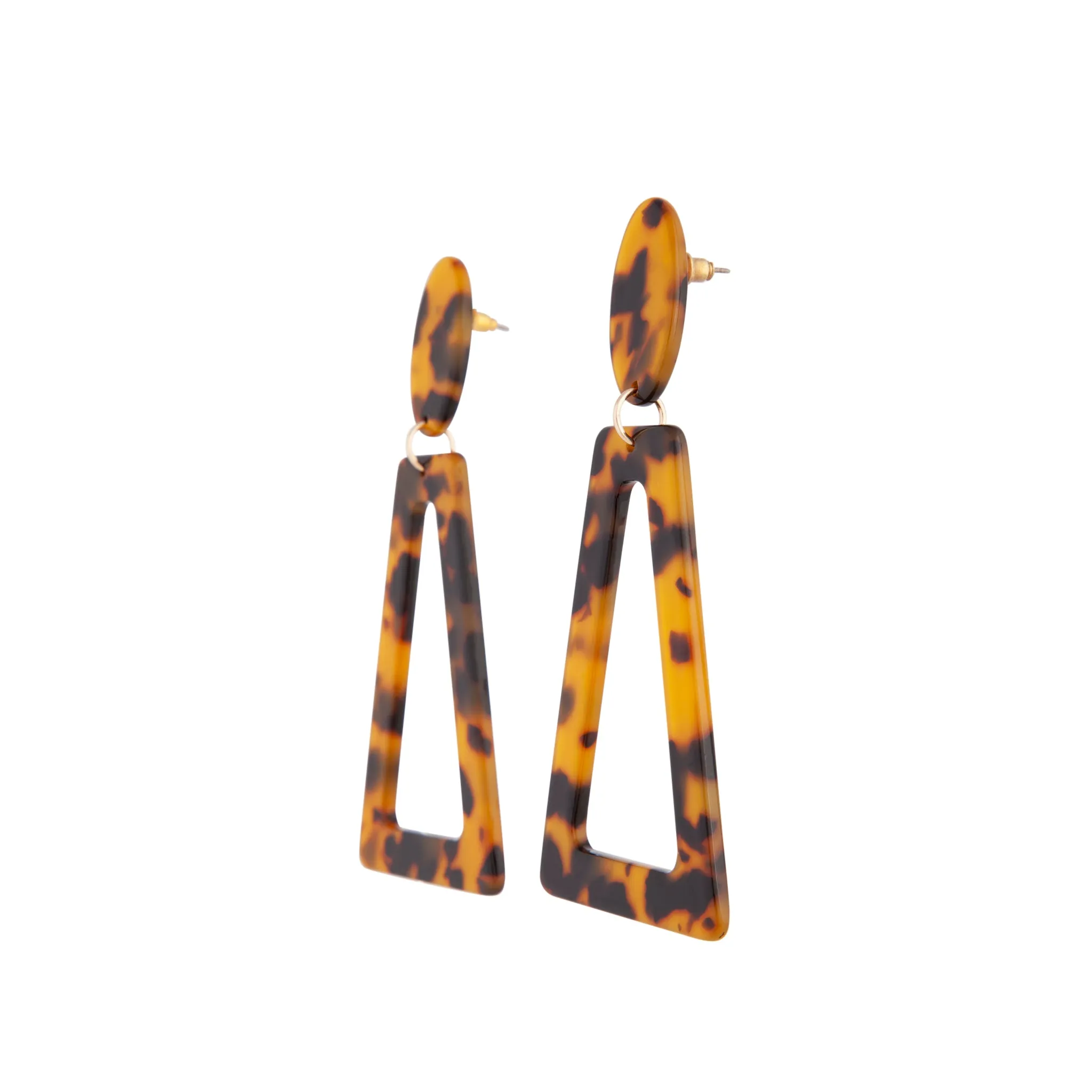 Acrylic Geometric Tortoiseshell Earring