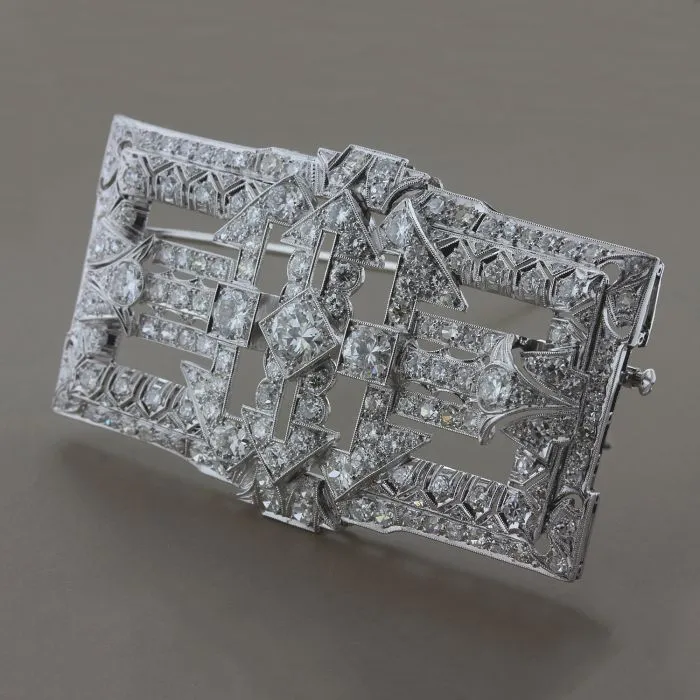 Art Deco Diamond Platinum Brooch