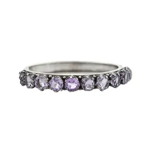 Arts & Crafts Sterling   Amethyst Hinged Bangle Bracelet