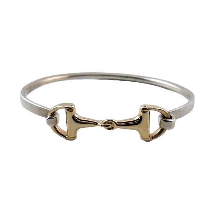 Bangle Snaffle Horse Bit Bracelet Sterling Silver or 14k Gold