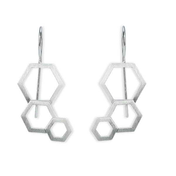 Bee Mine Open Hexagon Drop Earrings