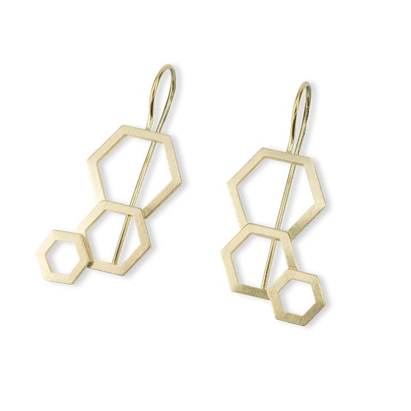 Bee Mine Open Hexagon Drop Earrings