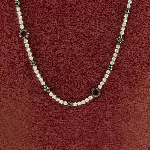 Black & White Diamond Long Necklace