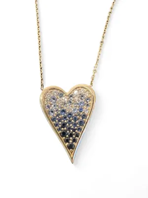 Blue Ombre heart necklace