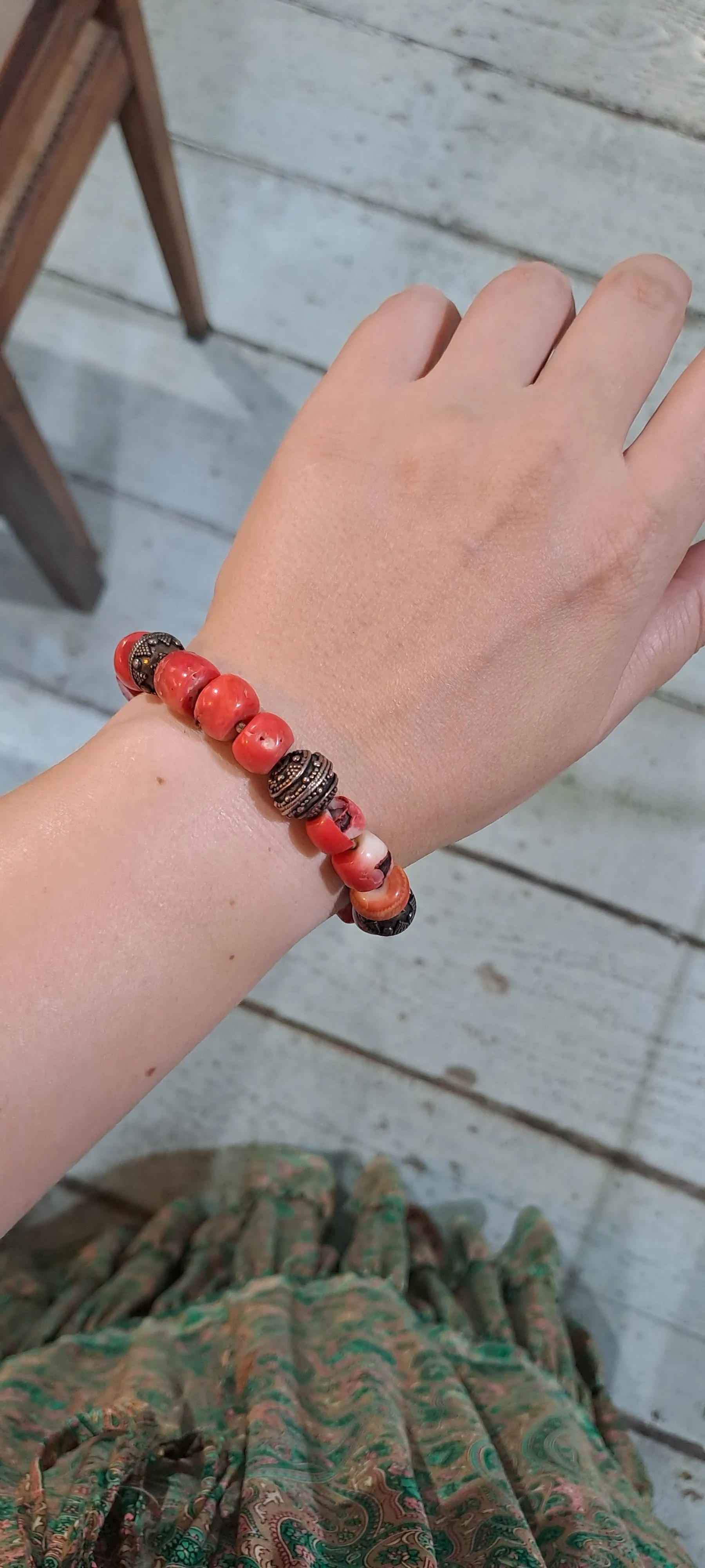 Bracelet in silver 925 with red coral