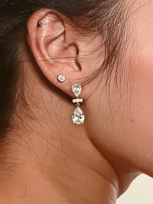 Bridal Earrings, Drop Small Zirconia Wedding Earring, Quince Earring