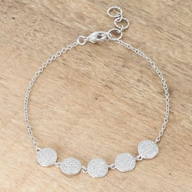 Carol CZ Dome Silver Bracele | 7in