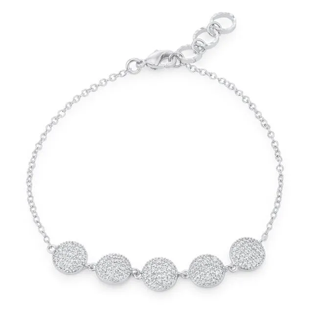 Carol CZ Dome Silver Bracele | 7in