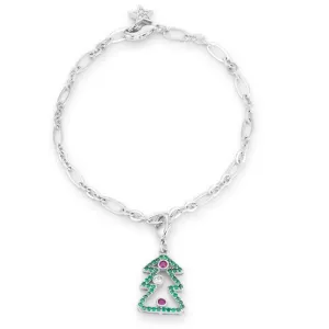 Chistmas Tree Charm Bracelet | 7.5in