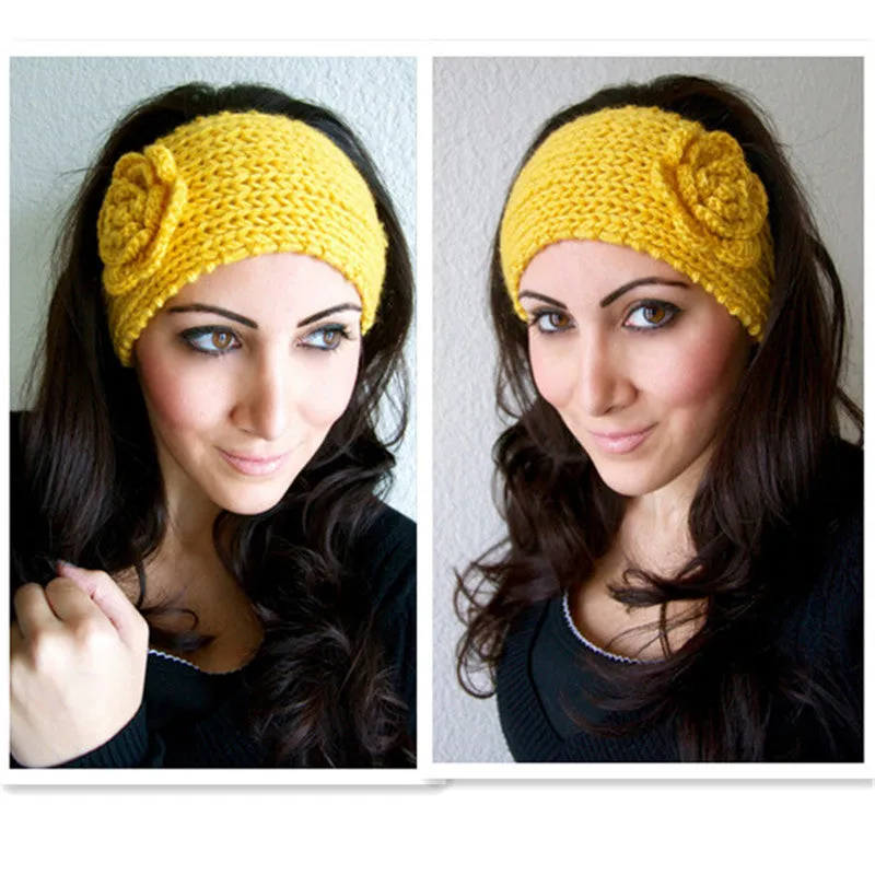 Classical Flower Knitted Head Wrap