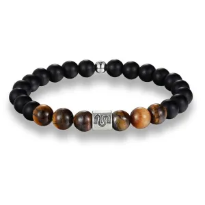 Classy Men Leo Brown Beaded Zodiac Bracelet