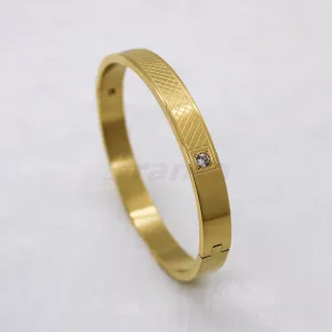 Cross Lined Gold Bracelet For Men