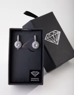 Cubic Zircona Round Fancy Drop Earrings