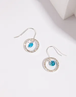 Cubic Zirconia Silver Blue Earring