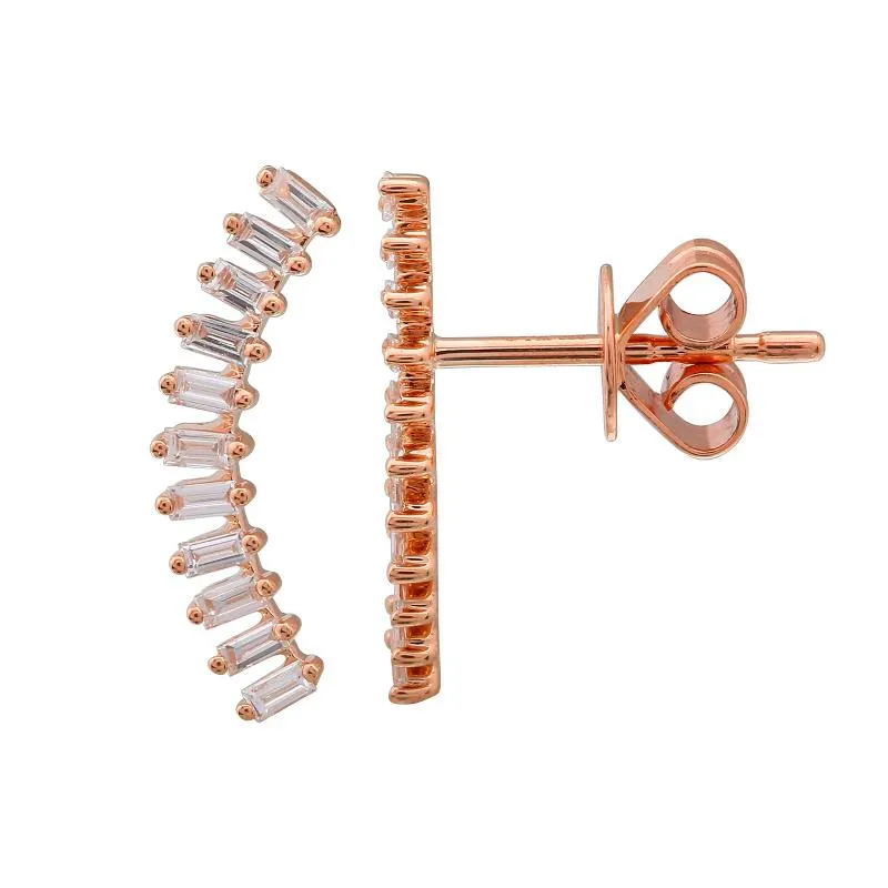 Curved Baguette Cuff Studs