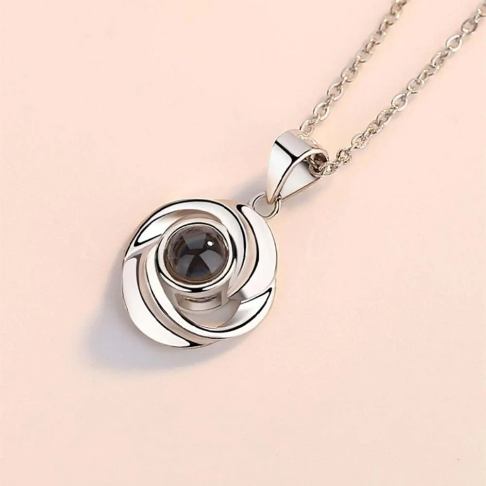 Custom Projection Photo Rose Necklace