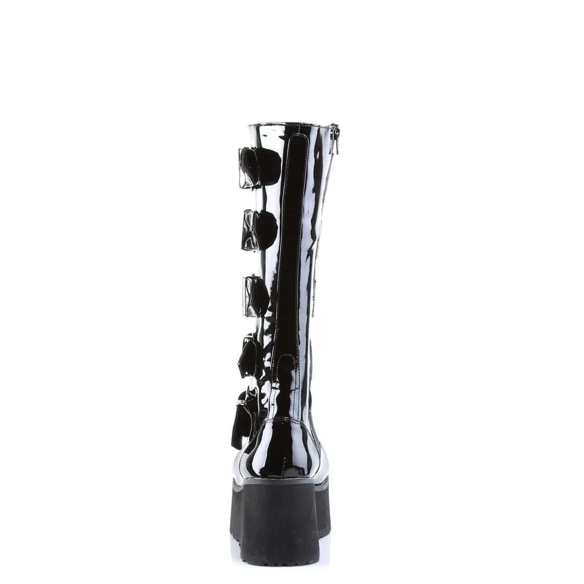 Demonia TRASHVILLE-518 | Black Patent Leather Unisex Boots