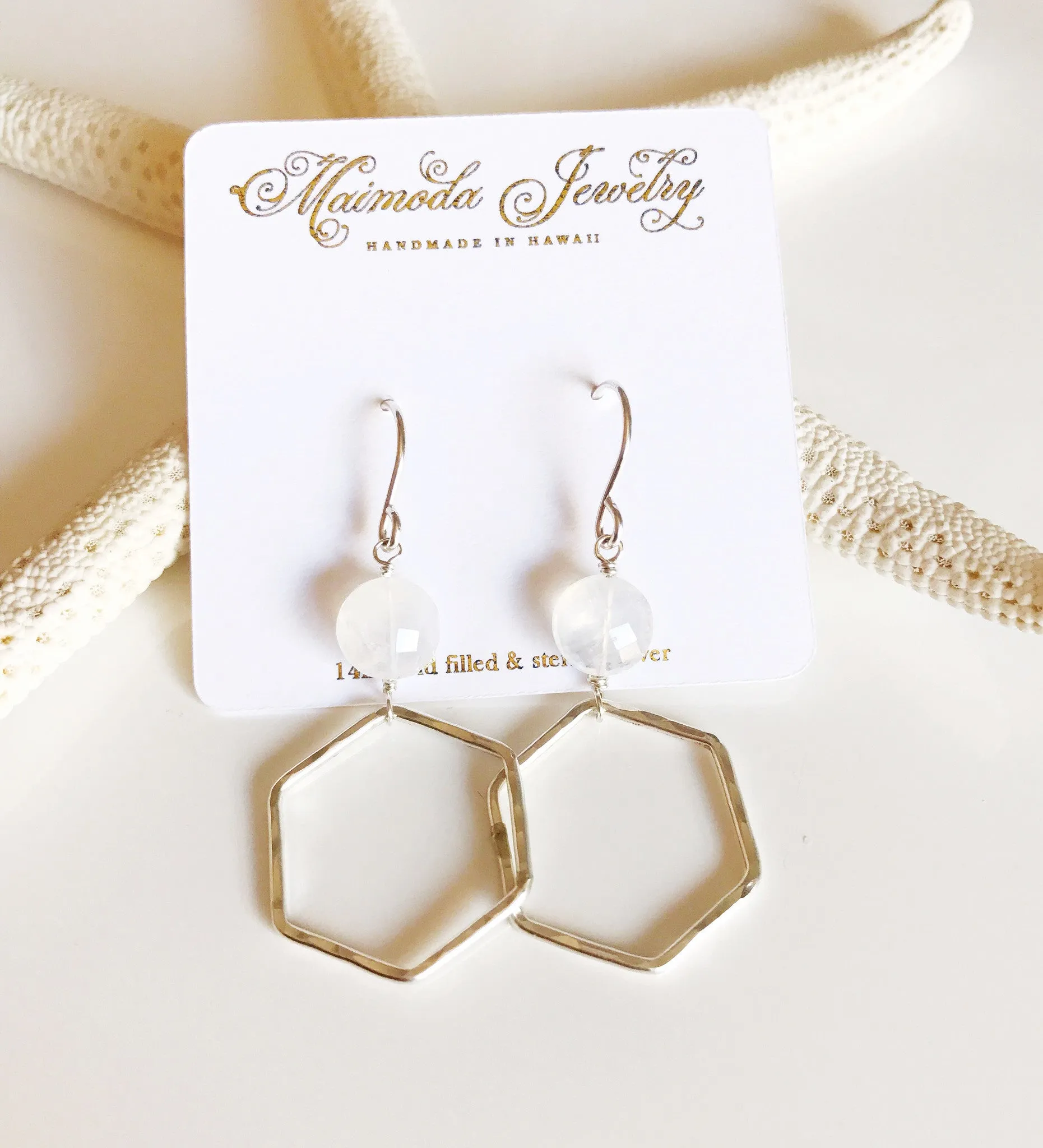 Earrings Cecille - moonstone (E375)