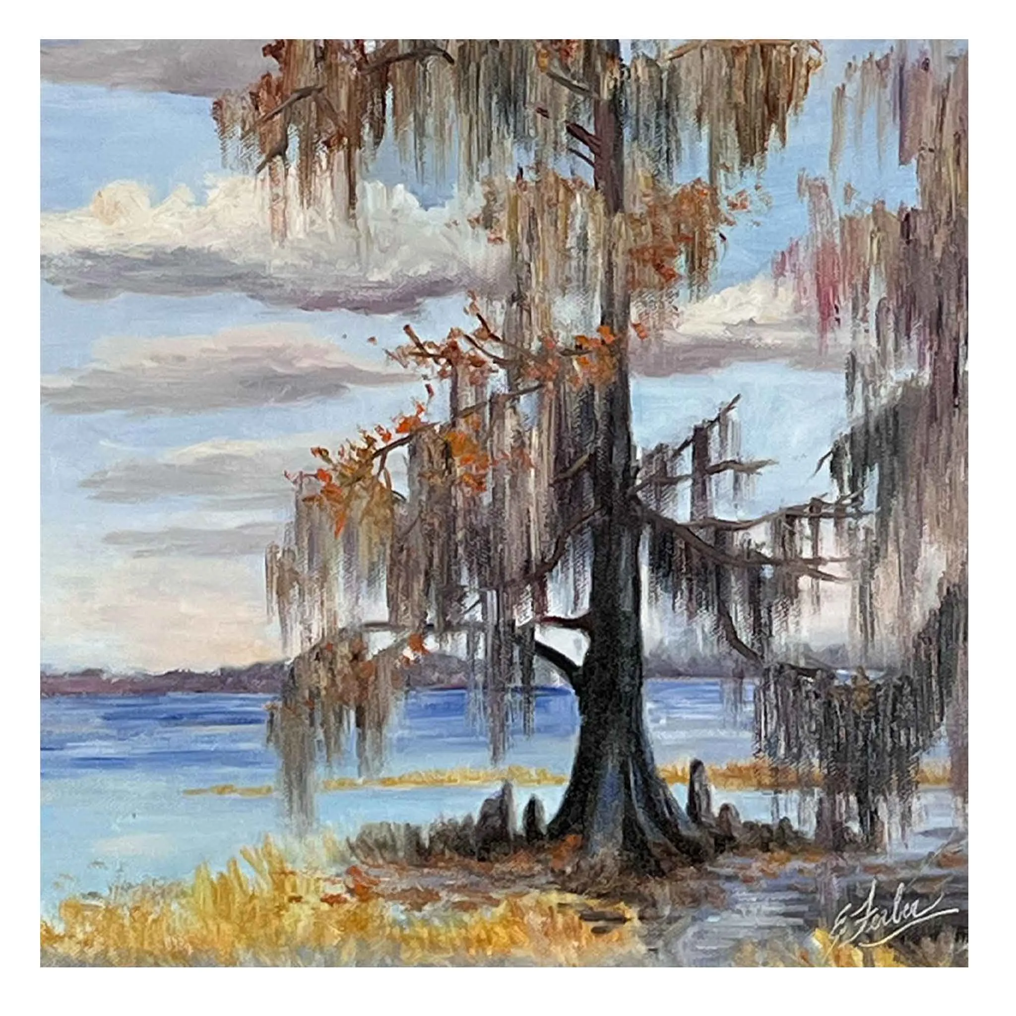 ECF Winter Cypress Original Oil Painting