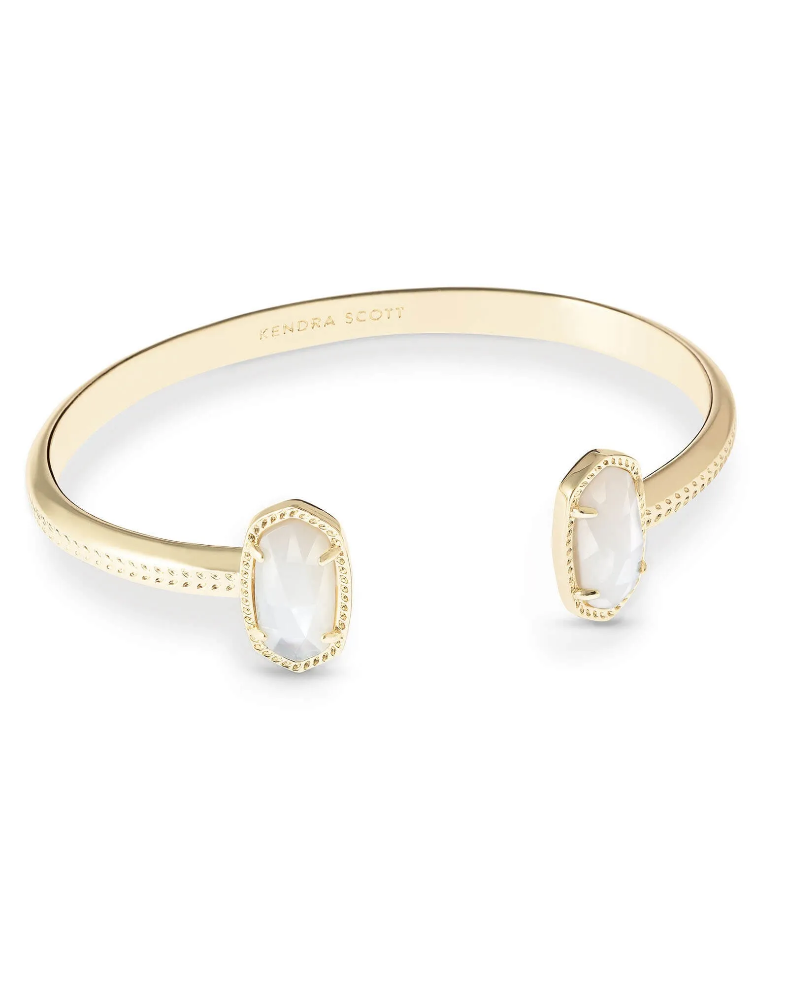 Elton Gold Cuff Bracelet In Ivory Mother-Of-Pearl