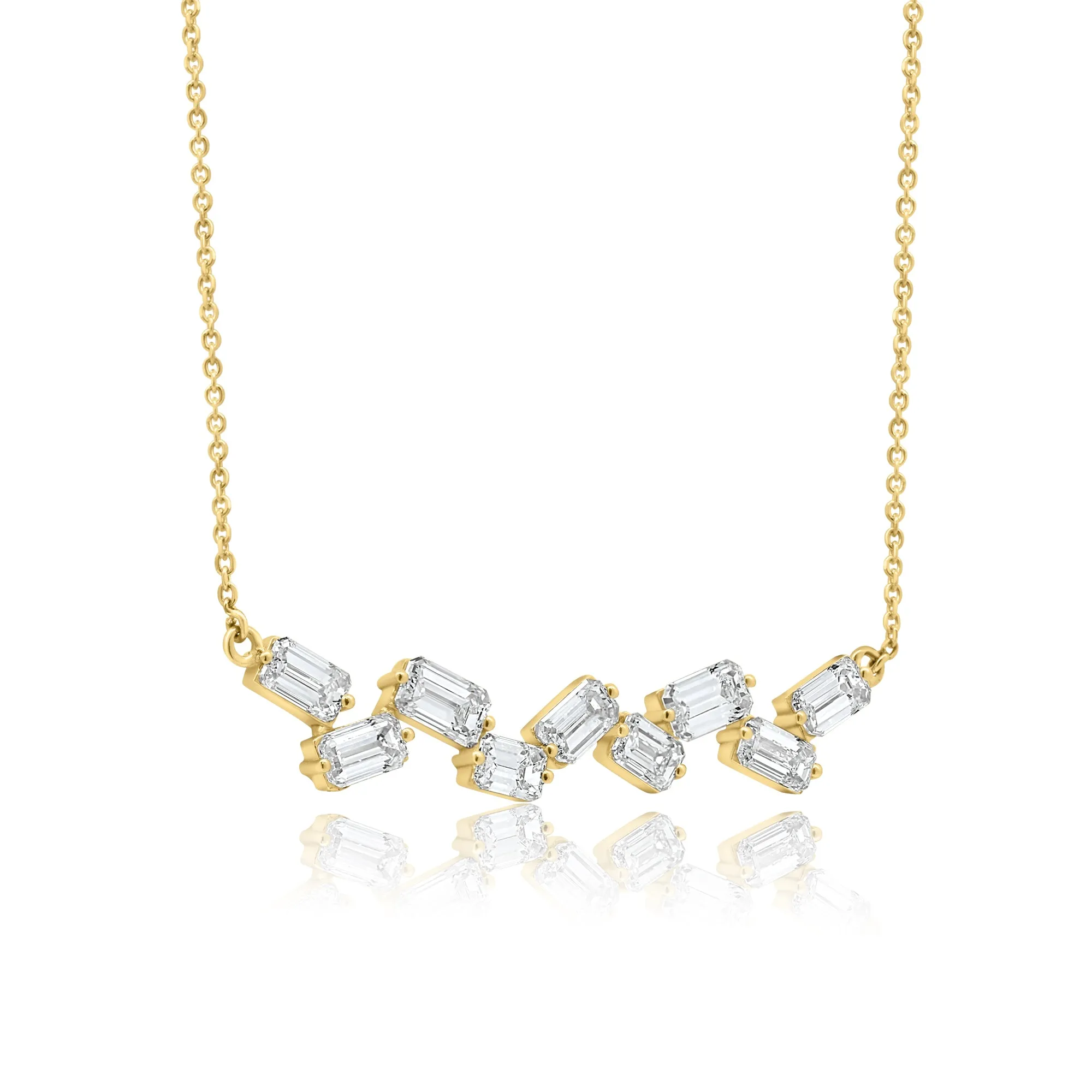 Emerald Cut Diamond Necklace