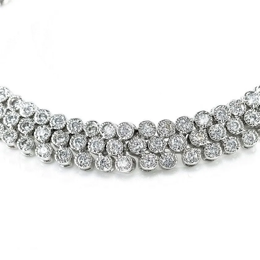 Emily Cluster CZ Tennis Bracelet – 7in