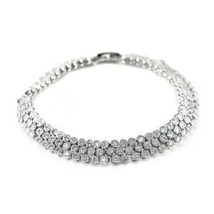 Emily Cluster CZ Tennis Bracelet – 7in