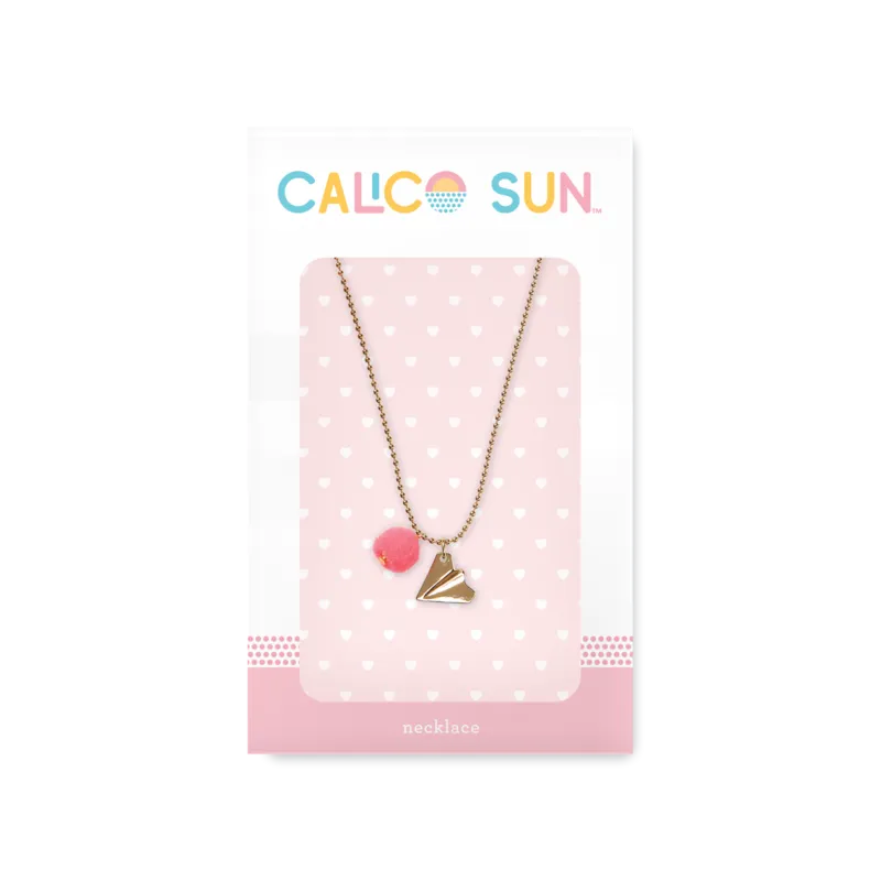 Emma Gold Paper Airplane Necklace