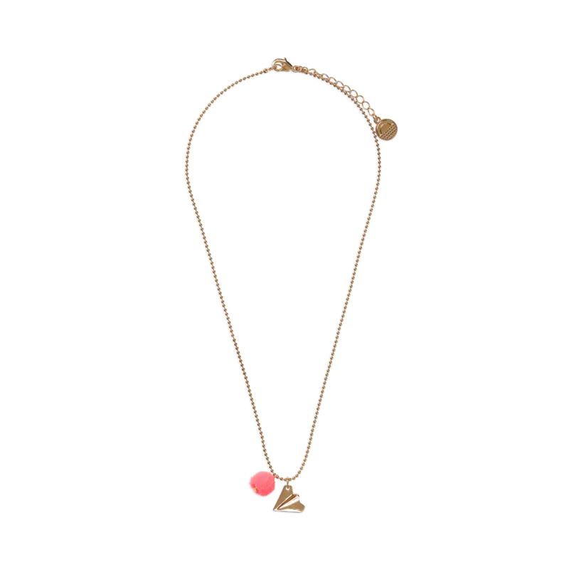 Emma Gold Paper Airplane Necklace