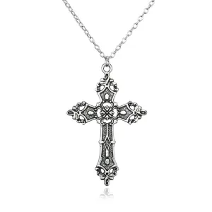 Fashion Vintage Cross Pendant Necklace For Women Men Gift Long Chain Punk Goth Jewelry Accessories Choker Gothic Wholesale