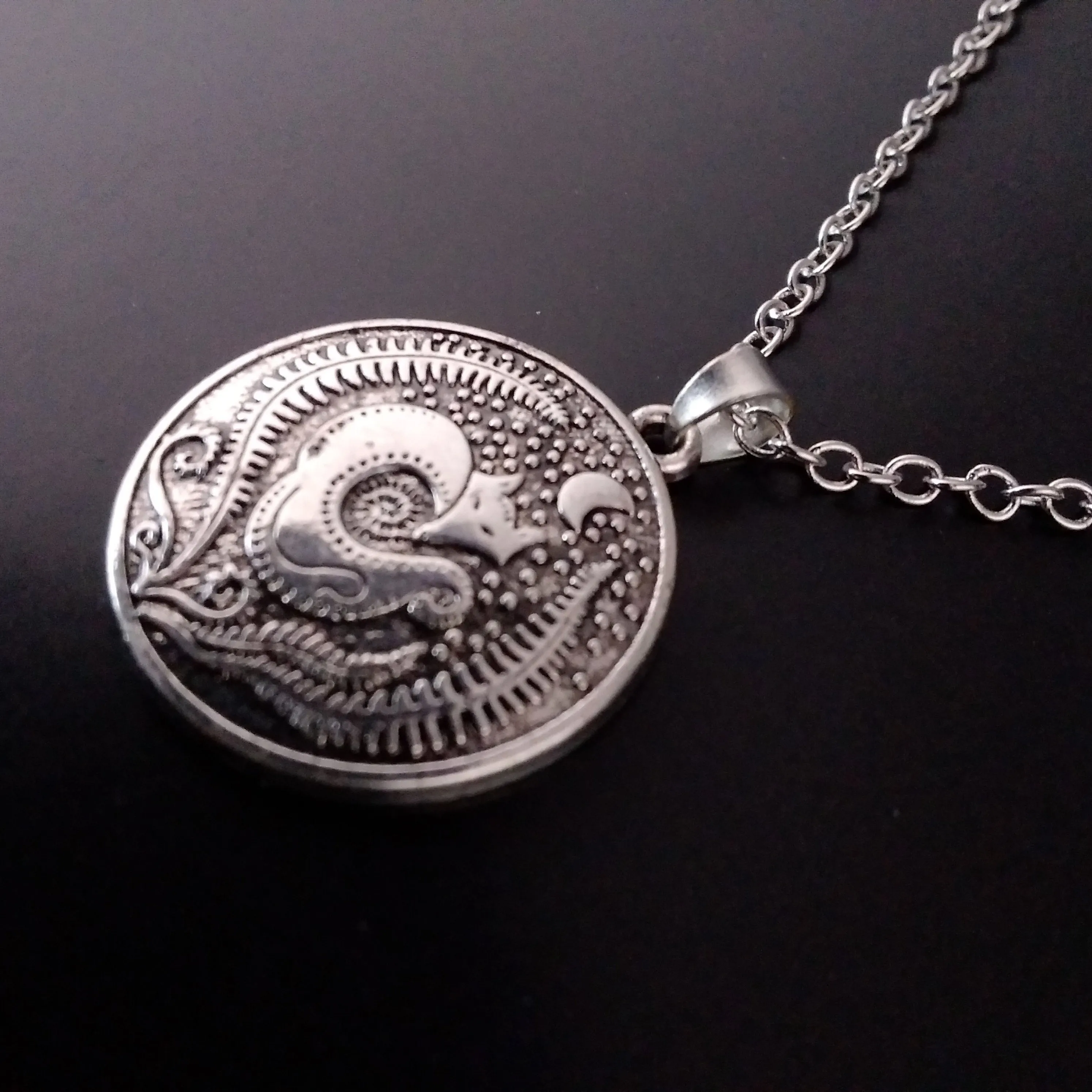 Fox Moon Necklace Silver