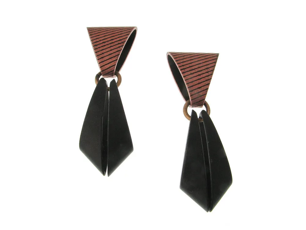 Geometric Drop Earrings Metallic