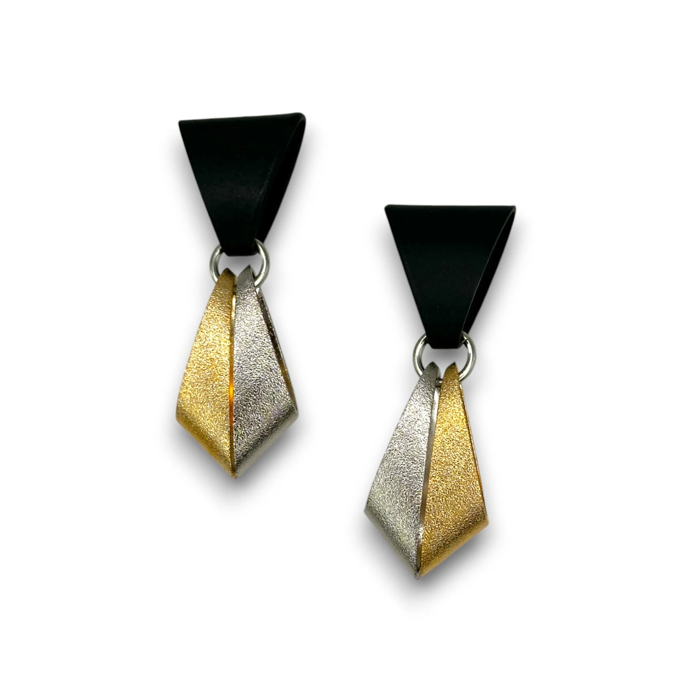 Geometric Drop Earrings Metallic